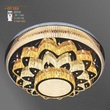 AD - OT  553: Đèn áp trần LED Phale - KT: Ø600mm - Đèn LED  đổi 3 màu - Remote