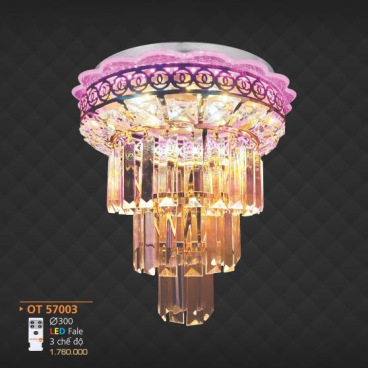 AD - OT 57003: Đèn áp trần LED - KT: Ø300mm - Đèn LED đổi 3 màu - Remote