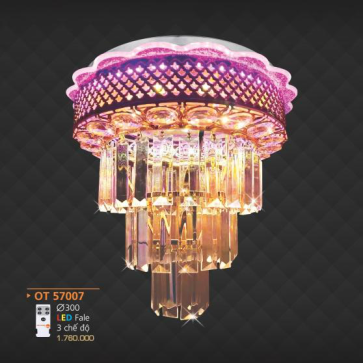 AD - OT 57007: Đèn áp trần LED - KT: Ø300mm - Đèn LED đổi 3 màu - Remote