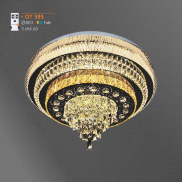 AD - OT 595: Đèn áp trần LED Phale - KT: Ø800mm - Đèn LED  đổi 3 màu - Remote