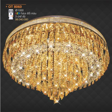 AD - OT 8060: Đèn áp trần Phale LED - KT: Ø1000mm - Đèn LED đổi 3 màu - Remote