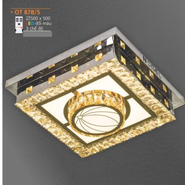 AD - OT 87B/5:  Đèn áp trần LED - KT: 500mm x 500mm - Đèn LED đổi 3 màu - Remote