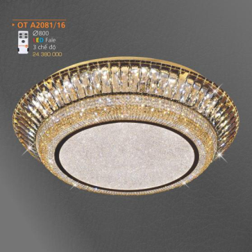 AD - OT A2081/16: Đèn áp trần Phale LED - KT: Ø800mm - Đèn LED đổi 3 màu - Remote