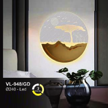 AN - VL - 948/GD: Đèn gắn tường LED - KT: Ø240mm - Đèn LED đổi 3 màu