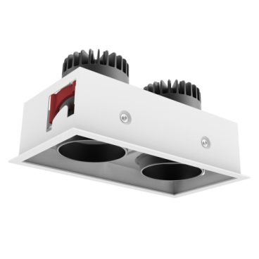 ARIES :  Đèn âm trần vuông đôi 20W, KT: 173 * 93mm, lổ khoét: 162*82mm - Ánh sáng vàng/trung tính