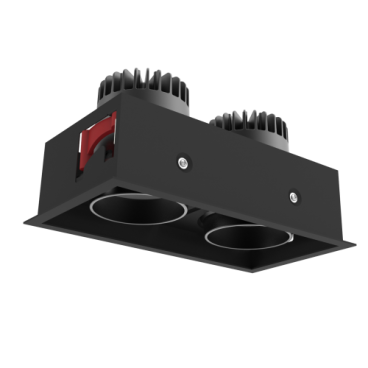 ARIES: Đèn âm trần vuông đôi  20W, KT: 173*93mm- lổ khoét: 162*82mm - Ánh sáng vàng/trung tính