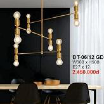 AU - ĐT  06/12 GD : Đèn chùm 12 bóng, KT: Ø800mm*H900mm