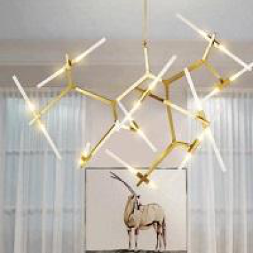 AU - ĐT -  1996/20 (vàng/ đen): Đèn chùm LED G9*20 bóng, KT: L2000mm*W750mm*H950mm