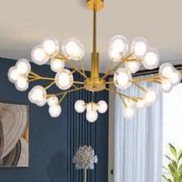 AU - ĐT - YY 18/35 GD: Đèn chùm bi LED G4*35 bóng , KT: Ø800mm*H700mm