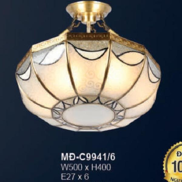 AU - MĐ - C9941/6: Đèn thả đồng - KT: W500mm*H400mm - Đèn chân E27*6 bóng ( tính riêng)