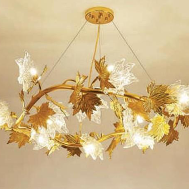 AN - TL - 1903/800-GD: Đèn thả vòng - KT: Ø800mm x H1000mm - Đèn LED G9 x 9 bóng