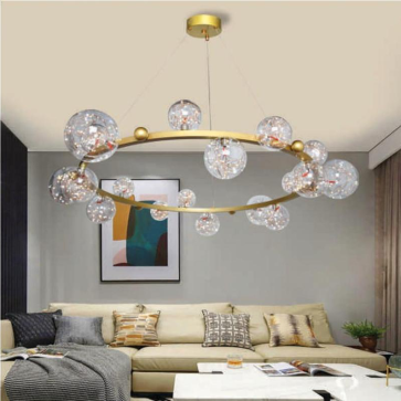 AN - TL - 8828/18: Đèn thả vòng chao quả bi - KT: Ø1200mm x H1200mm - Đèn LED đổi 3 màu