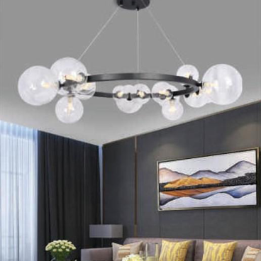 AN  - TL - H 8829/15: Đèn thả vóng chao quả bi - KT: Ø 850mm x H1200mm - Đèn LED G9 x 15 bóng