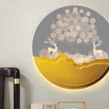 AU - VL.946/GD: Vách LED đổi 3 màu - KT: Ø240mm