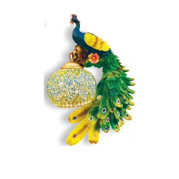 HF - V 9172/B: Đèn gắn tường 1 bóng, hình chim công - KT: L370mm x H500mm - Đèn chân E27 x 1 bóng