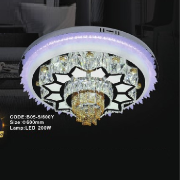 CODE: B05-5/600Y: Đèn áp trần LED - KT: Ø600mm - Đèn LED 200W, ánh sáng đổi 3 màu