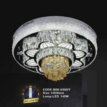 CODE: B06-5/600Y: Đèn áp trần LED - KT: Ø600mm - Đèn LED 145W, ánh sáng đổi 3 màu