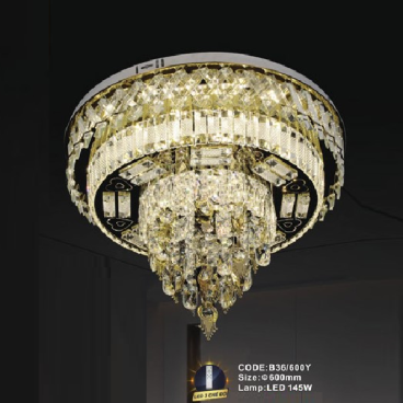 CODE: B36/600Y: Đèn áp trần LED - KT: Ø600mm - Đèn LED 145W, ánh sáng đổi 3 màu
