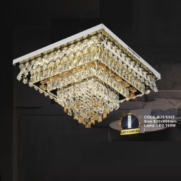 CODE: B39/600F: Đèn áp trần LED vuông - KT: L600mm x W600mm - Đèn LED 160W, ánh sáng đổi 3 màu
