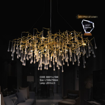 CODE: B8011-L1500: Đèn thả LED Phale giọt nước - KT: L1500*H750mm - Đèn LED G - 2.5