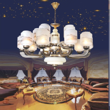 BM - BC 2108/10+5: Đèn chùm 15 tay -  KT: Ø1000mm x H600mm + 500mm - Bóng đèn E27 x 15 bóng + Đèn LED