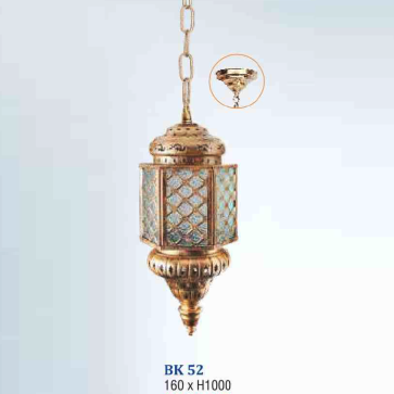 BM - BK 52: Đèn thả đơn - KT: Ø160mm x H1000mm - Bóng đèn E27 x 1 bóng
