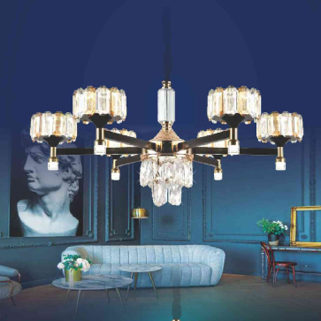 BM - BT 8110/6LED: Đèn chùm LED 6 tay -  KT: Ø750mm x H400mm+400mm - Đèn LED đổi 3 màu