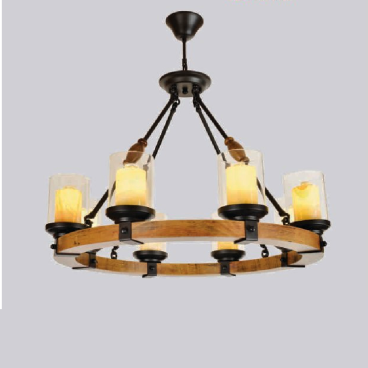 EU - C - 7367/8: Đèn chùm Cafe 8 tay chao thủy tinh - KT: Ø800mm x H550mm - Bóng đèn E27 x 8 bóng