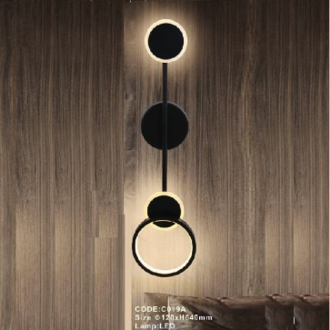 CODE: C019A: Đèn gắn tường LED - KT: Ø120mm x H460mm - Đèn LED
