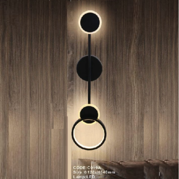 CODE: C019A: Đèn gắn tường LED - KT: Ø120mm x H460mm - Đèn LED