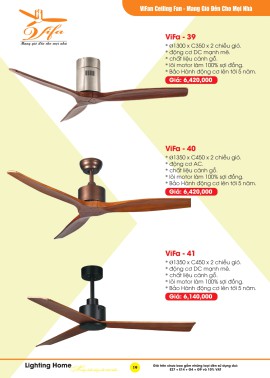 Catalogue Đèn Quạt Trần VIFA