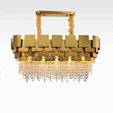 EU -  CFL - 128: Đèn thả phale chữ nhật - KT: Ø900mm x W300mm x H400mm - Đèn chân E14 x 10 bóng