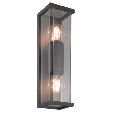 CHIROM - ĐÔI : ĐÈN TƯỜNG ĐÔI, VỎ ĐEN - BÓNG E27*2 BÓNG