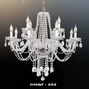 CNQT - 252: Đèn chùm phale nến 12 tay - KT: Ø700mm x H1000mm - Bóng đèn nến chân E14 x 12 bóng