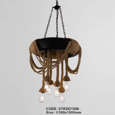 CODE: DTKDD1006: Đèn chùm thả Cafe - KT: Ø580mm x H1000mm - Bóng đèn E27 x 6 bóng