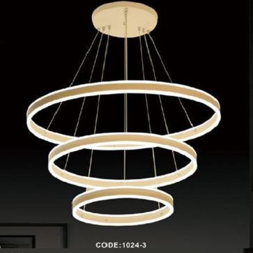 CODE:1024-3: Đèn thả 3 vòng LED - KT: Ø800mm x H1000mm - Đèn LED