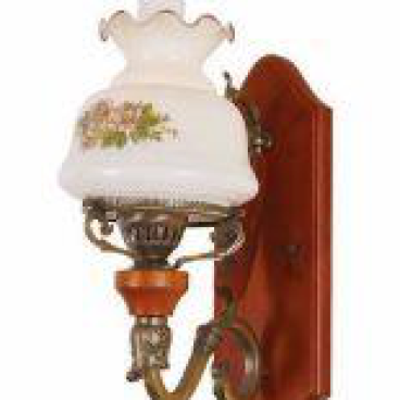 CODE: 109M - 1WA: Vách dầu đế gổ, chao thủy tinh - KT: 270*170*H400mm