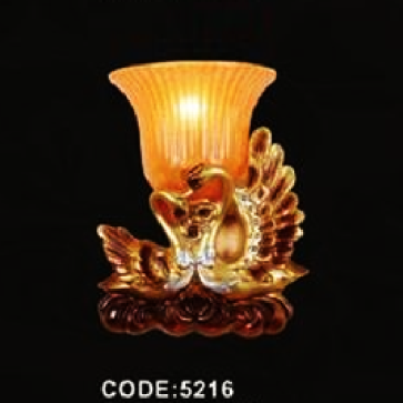 CODE: 5216: Đèn gắn tường 1 bóng, hình đôi thiên nga - KT: Ø240mm x H300mm - Đèn chân E27 x 1 bóng