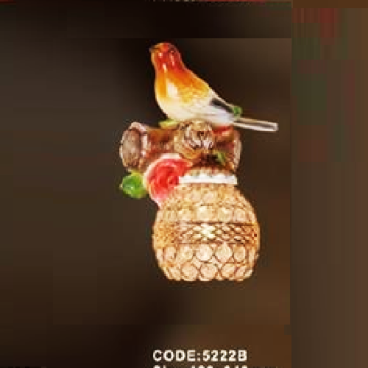 CODE: 5222B: Đèn gắn tường 1 bóng, hình chim - KT: Ø180mm x H310mm - Bóng đèn E27 x 1