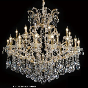 CODE: 68030/16+8+1: Đèn chùm nến phale 25 tay - KT: Ø1150mm x H1050mm - Bóng đèn nến chân E14 x 25 bóng