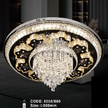 CODE: 8008/800: Đèn áp trần - KT: Ø800mm - Đèn LED 320W đổi 3 màu - Remote