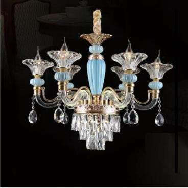 CODE: 9020A/6: Đèn chùm nến 6 tay - KT: Ø680mm x H530mm - Đèn nến chân E14 x 6+ Đèn LED