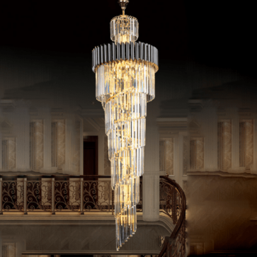 CODE: 8025: Đèn thả Phale - KT: Ø550mm x H1900mm - Đèn LED + Đèn chân E14 x 35 bóng