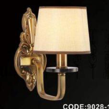 CODE: 9028/1: Đèn tường 1 bóng, chao thủy tinh, KT: Ø300*H300mm