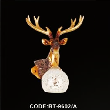 CODE: BT - 9602/A: Đèn gắn tường 1 bóng, hình đầu hưu - KT: Ø300mm x H440mm - Đèn chân E27 x 1 bóng