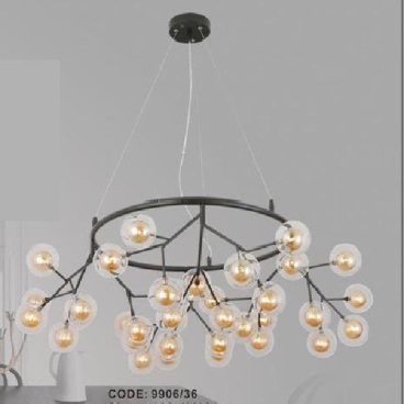 CODE: 9906/36: Đèn thả quả bi - KT: Ø900mm x H400mm - Đèn LED 36 bóng