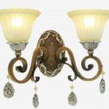 CODE: WL 0269/2B: Đèn tường 2 bóng, chao thủy tinh, KT L480*W250*H400mm