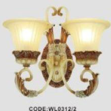 CODE: WL 0312/2: Đèn tường 2 bóng, chao thủy tinh,  KT L410*W250*H400mm