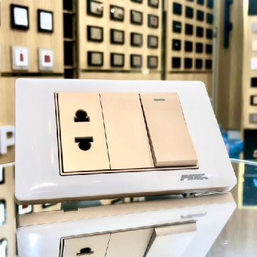 Bộ ổ cắm đơn 2 chấu + contac 1 chiều