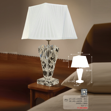 DB8872: Đèn bàn ( đèn táp đầu giường) - KT: Ø400mm x H600mm -  Bóng đèn E27 x 1 bóng